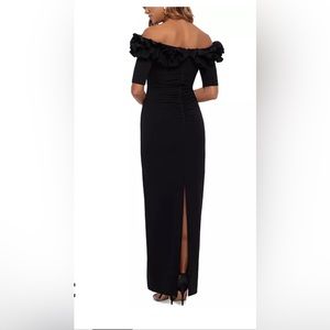 Escape Navy Off shoulder gown